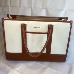 Lancel Brown and Cream Tote Bag